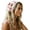 Light Pink1, variant on Womens Floral Head Scarf Openwork Triangle Shape Flower Pattern Tie Back Hair Bandana Scalloped Edge Boho Kerchief Headwear