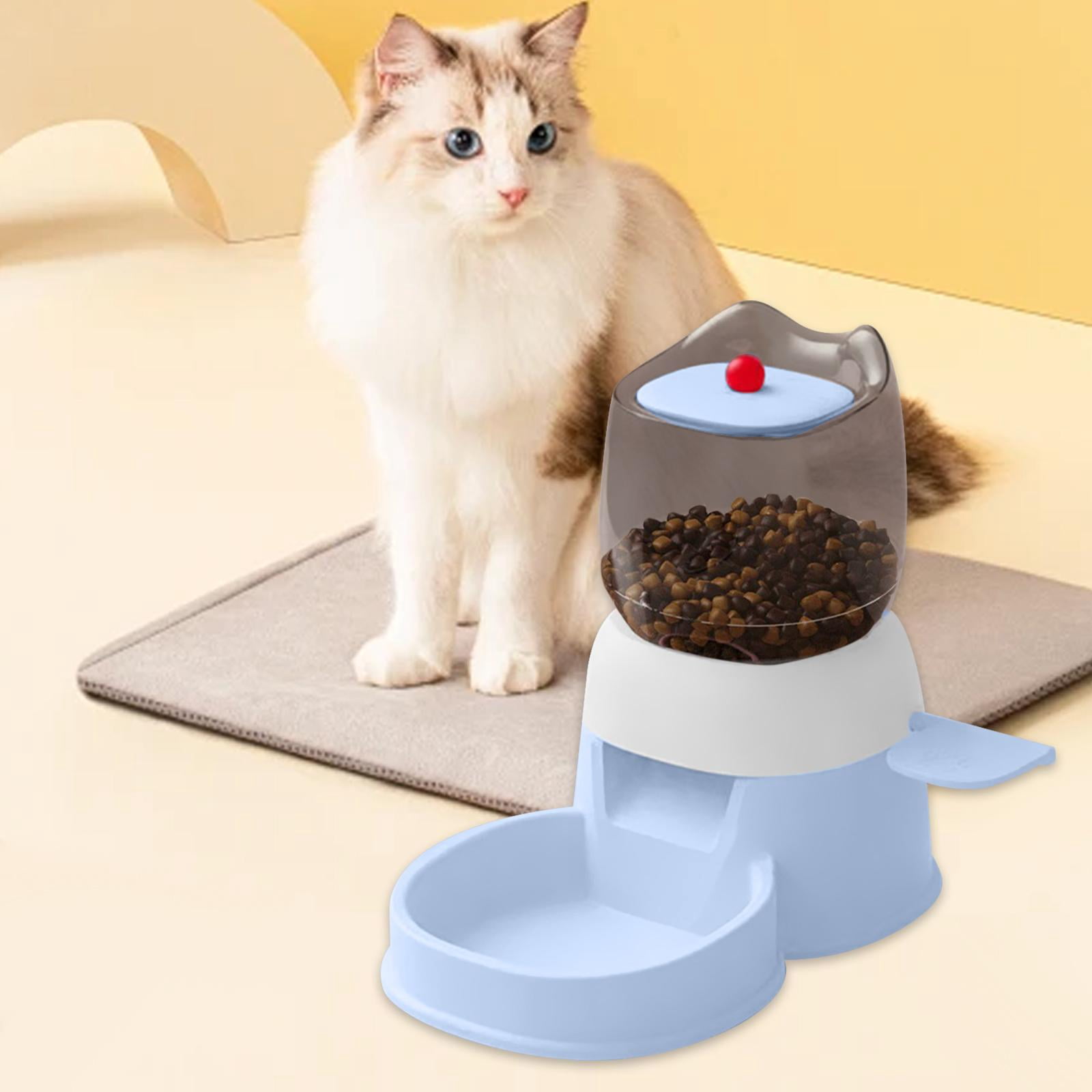 Serenable Automatic Pet Feeder,Outdoor Pet Dispenser,Press to feed,2L Cat Food Water Dispenser,Pets Automatic Feeder for Kitten Cat Dog blue