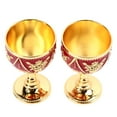 thumbnail image 4 of 2 copas de vino con exquisito relieve 3D, diseño de rosas, decorativas, vintage, doradas y rojas., 4 of 14
