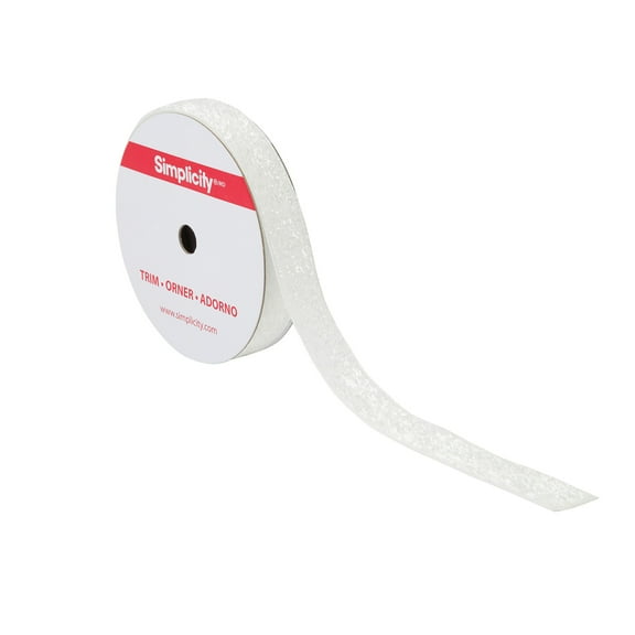 Simplicity Trim, Opal 5/8 inch Metallic Velvet Trim Great for Apparel, Home Decorating, and Crafts, 3 Yards, 1 Each