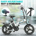 thumbnail image 4 of Elifine 16" x 3.0 One-Piece Fat Tire Foldable Electric Bicycle,Peak 700W Electric Bike for Adults Women,48V 374.4Wh Removable Battery Ebikes, 20MPH Commuter E Bike for Teenager UL 2849, 4 of 10