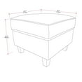 thumbnail image 4 of CorLiving Georgia Linen-Like Upholstered Square Ottoman with Wood Legs, 4 of 4