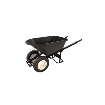 Poly Tray Barrow - 5 3/4 Cu Ft - Double Ribbed Tire Steel Handle