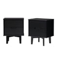 thumbnail image 3 of 2-Drawer Groove Handle Wood Nightstand - 2PK - Black, 3 of 5