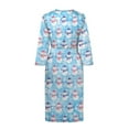 thumbnail image 4 of Yuyamidu Snowman Bathrobe Women Towel Robe with Waist Belt Christmas Mid-Calf Length Robes Size 2XL Female Sleepwear Ladies Loungewear Blue Long Elegant Night Robes, 4 of 7