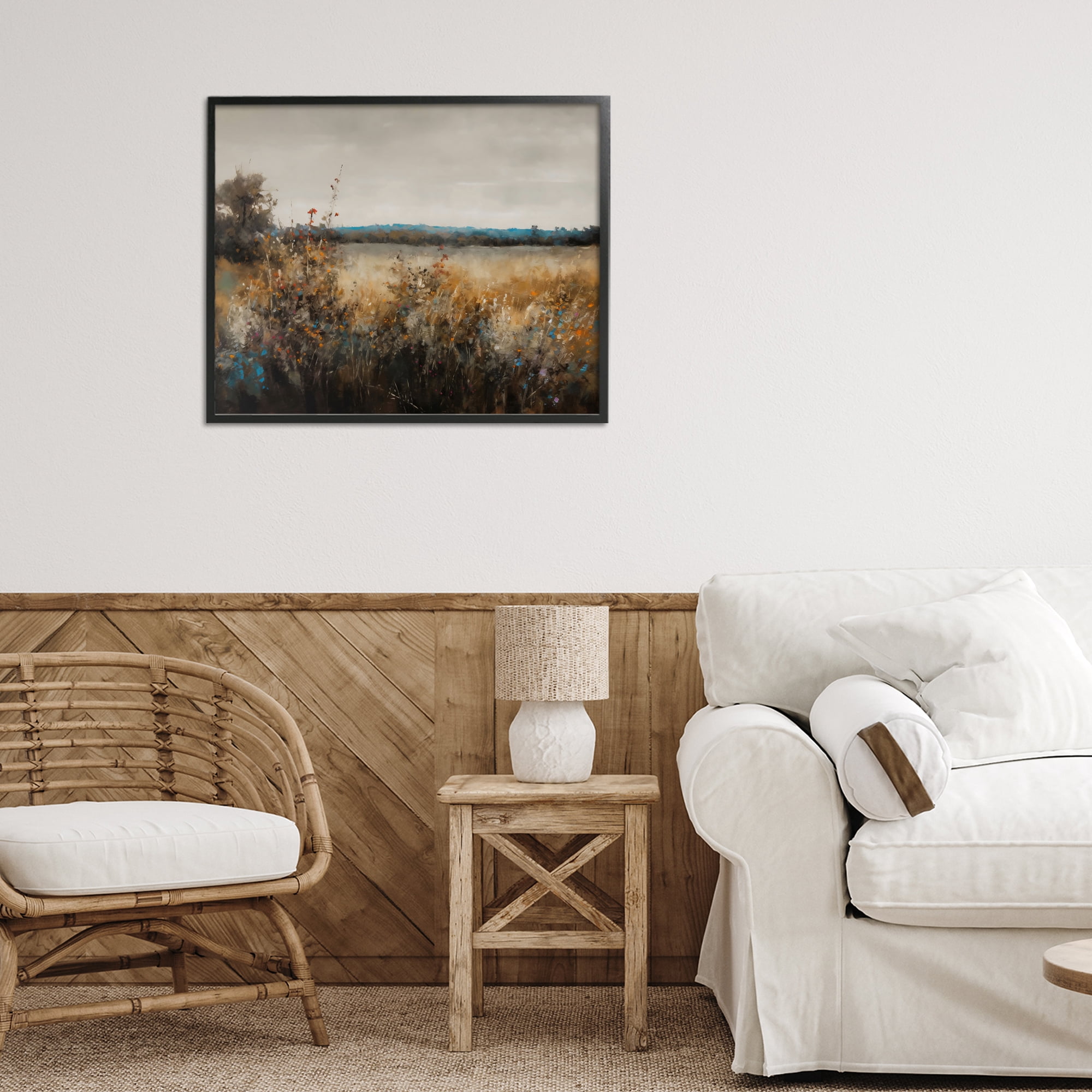 Stupell Industries Abstract Grunge Meadow Black Framed Giclee Art, design by Creative Studio