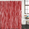 thumbnail image 2 of Red Striped Shower Curtain, Waterproof Shower Curtains for Bathroom, Classic Minimalist Waves Lines Pattern Washable Fabric Bathtub Curtain Set Bath Decor with 12 Hooks 72"x78", 2 of 8