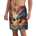 thumbnail image 2 of Balery Colorful Wave Dragon Head Traje de Baño Estilo Hawaiano para Hombre, Shorts de Secado Rápido con Bolsillos-Medium, 2 of 6