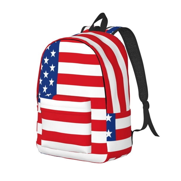 Fotbe America Flags3 Mochila de Lona con Estampado, Mochila Duradera, Mochila Versátil de Alta Calidad, Mochila Compacta Vintage-Small