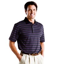Monterey Club Men's Fillmore Stripe Texture Golf Polo Shirt #1623