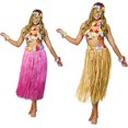 thumbnail image 3 of 12 Pack Hula Skirt Costume Kit for Hawaii Luau Party, Grass Skirt Sunglasses Leis Necklace Bracelet Set Luau Decorations for Kids and Adults, 3 of 7