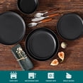 thumbnail image 5 of MALACASA 16 pcs Dinnerware Sets, Plates and Bowls Set for 4, Stoneware Dinner Set, Black, 5 of 10