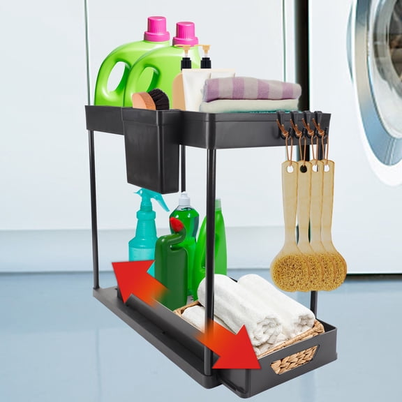 Pull Out Spice Rack Organizer for Cabinet, 2-Tier Seasoning Rack Spice Rack Kitchen Rack