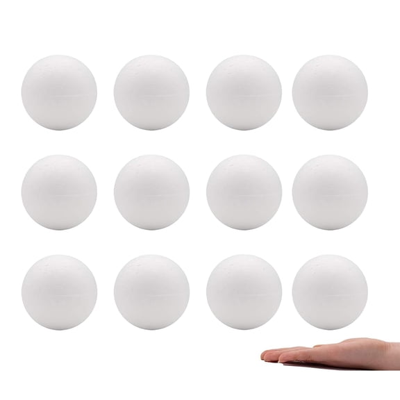 Crafare 4 Inch 12 Pack Polystyrene Foam Balls White Smooth for Art DIY Christmas School Project Holiday Decoation and Sience Crafts Supplies