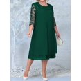 thumbnail image 1 of Vestidos de verano de talla grande para mujer, ropa Formal holgada con bordado Floral de retazos, para fiesta de boda, banquete y graduación, 2024, 1 of 7