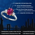 thumbnail image 2 of Gem Stone King 10K Two Tone Gold Red Created Ruby and White Created Sapphire Engagement Ring for Women | 2.50 Cttw | Oval 9X7MM | Gemstone July Birthstone | Size 8, 2 of 6