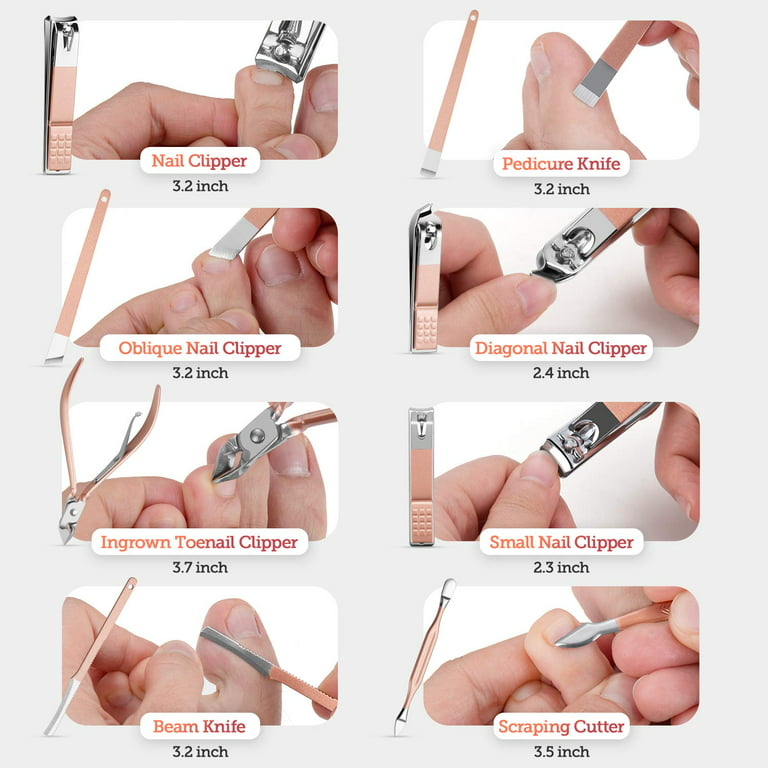 Manicure Set Manicure Pedicure Kit Nail Grooming Kit for Men, 7 in 1 Travel Nail Kit Men Nail Clipper Set for Fingernail Toenail - Black