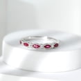 thumbnail image 5 of Rosec Jewels Natural Ruby Half Eternity Ring for Women - East West Ruby Ring with Moissanite - AAA Quality - with Jewelry Box, 18K White Gold, US 6.50, 5 of 7