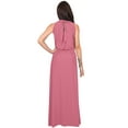 thumbnail image 5 of KOH KOH Long Sleeveless Bridesmaid Wedding Party Guest Summer Flowy Casual Brides Formal Evening Sexy Halter Neck Maxi Dress Gown For Women Cinnamon Rose Pink XXXX-Large 26-28 NT012, 5 of 6