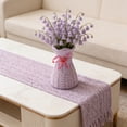thumbnail image 6 of Purple Decorative Vase Faux Weave Design Modern Home Accent Table Centerpiece for Living Room Bedroom Floral Decor, 6 of 7