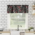 thumbnail image 2 of Cartoon Mushroom Kitchen Valance, Dreamy Mushroom Forest Fly Agaric Dark Pink Floral Fern Plant Print Blackout Window Valance for Living Room Kids Girls Bedroom Kitchen, 54x18in, 2 of 6