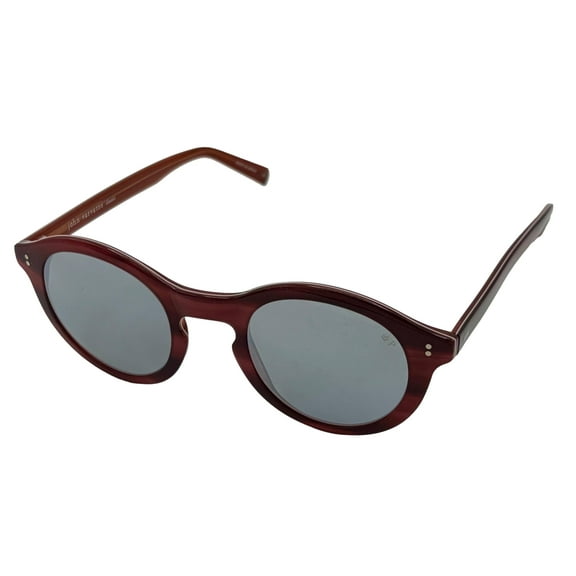 John Varvatos V519OLI47 Mirrored Round Sunglasses Silver/Red
