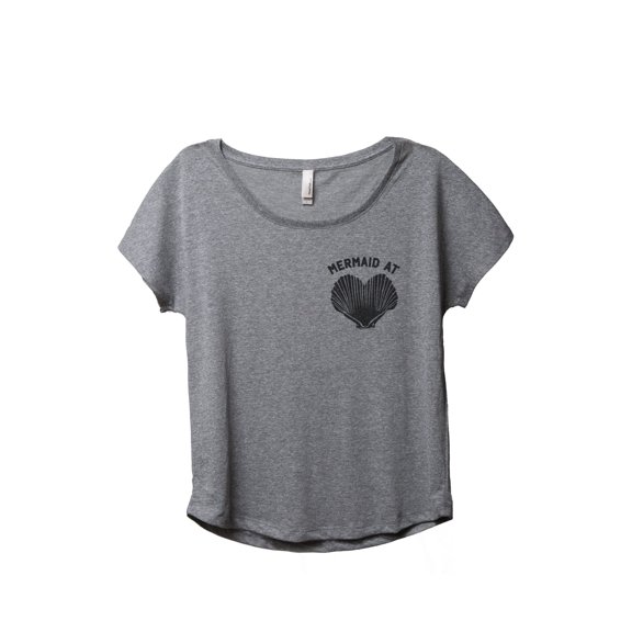 Thread Tank Mermaid At Heart Women's Relaxed Slouchy Dolman T-Shirt Tee Heather Grey Small