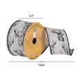 thumbnail image 2 of Vickerman 2.5" x 10 Yards Gray Wood Grain with Deer Head Christmas Ribbon, 2 of 2