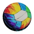 thumbnail image 2 of ONETECH  Colored Volleyball Round Tablecloth Washable Polyester Rainbow Volleyball Table Cover for Kitchen Party Coffee Bar Dining Tabletop Decoration, 2 of 7