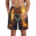 thumbnail image 1 of Balery Sunset Maple Tree Fox Traje de Baño Estilo Hawaiano para Hombre, Shorts de Secado Rápido con Bolsillos-X-Large, 1 of 6