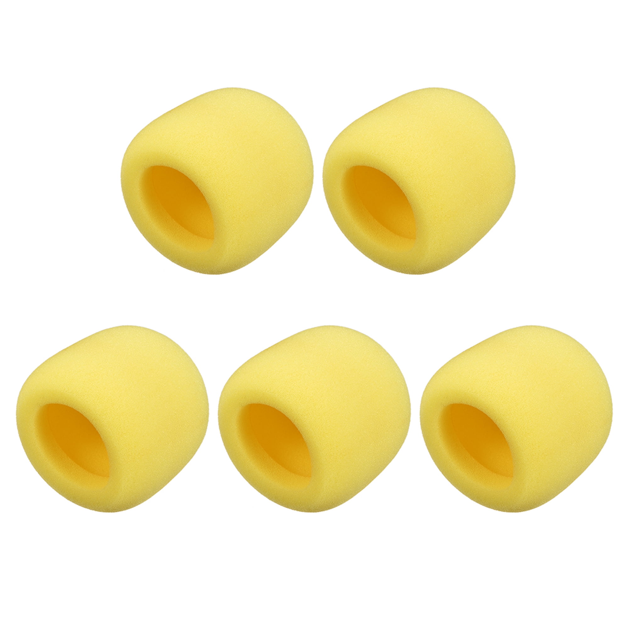 uxcell 2PCS Thicken Ball-Type Sponge Foam Mic Cover Handheld Microphone Windscreen Shield Protection Yellow for KTV Broadcasting