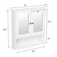 thumbnail image 3 of Yaheetech Armoire Murale en Bois avec Doubles Portes et Tablette Ajustable, Blanc, 3 of 6