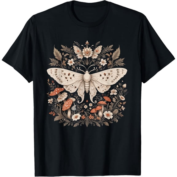 Cute Fairycore Floral Moth Aesthetic Girls Women Cottagecore T-Shirt Size S-5XL