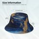 thumbnail image 3 of Fotbe Navy Blue Marble Sombrero Tipo Pescador con Estampado – Sombrero de Sol de Algodón de Moda para Playa, Golf, Pesca, 3 of 6