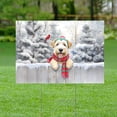 thumbnail image 2 of Playful Soft Coated Wheaten Terrier Welcomes Winter Snowy Day with Cardinal Bird Yard Sign Wheatie Dog Lover Outdoor Home Lawn Garden Porch Decor - 2017, 2 of 5