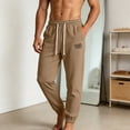 thumbnail image 5 of CIAKGIAF Mens Pants with Pockets Sporty, Casual Comfortable Loose Joggers Coffee L, 5 of 7