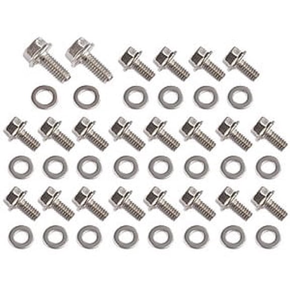 JEGS Hex Head Serrated Flange Stainless Steel Oil Pan Bolts BB-Chevy