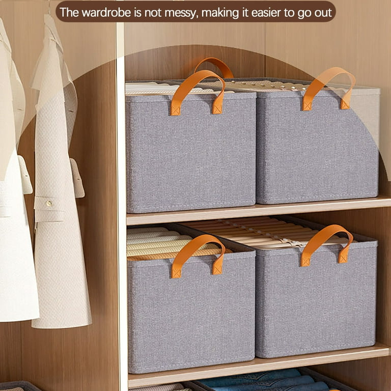 Deals！Closet Storage Boxes for Clothes,Clothing Storage Bins for Closet  with Handles, Foldable Rectangle Baskets, Fabric Containers Boxes for  Organizing Shelves Bedroom 