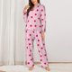 thumbnail image 2 of Balery Strawberry And Heart Conjunto de Pijama con Estampado para Mujer, Conjunto de Dos Piezas con Manga Larga, Ropa de Dormir Suave con Bolsillos, Pijamas Cómodos-Medium, 2 of 7