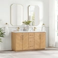 thumbnail image 3 of Karachi 60" Double Bath Vanity in Acacia Classic Gray with Composite Stone Top, 3 of 16