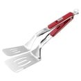 thumbnail image 1 of Pinzas Spatula Uxcell, 11.4 Pulgadas de Acero Inoxidable 304 Antideslizante Multifuncional para Parrilla/Barbacoa, Pinzas de Cocina [Mango Rojo, Tono Plateado], 1 of 7