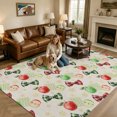 thumbnail image 2 of Area Rugs 5'x7', Candy Fruits Carpet Runner Indoor Outdoor Rugs Home Decor Aesthetic, Vintage Red Green Summer Rustic Bows Beige Non Slip Mats Washable Accent Rug for Living Room Bedroom, 2 of 8