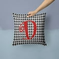 thumbnail image 2 of Letter D Initial Monogram - Houndstooth Black Fabric Decorative Pillow, 2 of 4