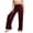 Wine, variant on Women Straight Leggings Bottoms Wide Leg Pants High Waist Stretchy Comfy No Front Seam Yoga Workout Sweatpants