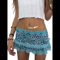 thumbnail image 2 of Minifalda de Encaje Y2K para Mujer, de Tiro Bajo, con Estampado de Leopardo, con Volantes en Contraste, Corta y Holgada, Estilo Enagua. Lago Azul L, 2 of 7