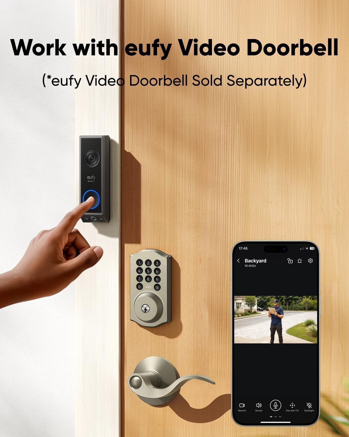 eufy Security Smart Lock C30, Keyless Entry Door Lock, Built-in WiFi Keypad Deadbolt for Front Door, No Bridge Required, Easy Installation, App Remote Control, Reliable Power, Traditional, Nickel