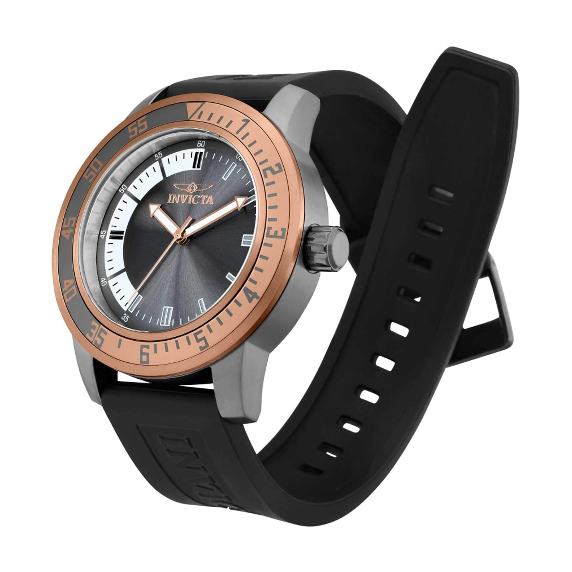 Invicta 35687 Men's Specialty Gunmetal and White Dial Strap Watch