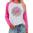 thumbnail image 1 of TINZ Chandail de Sensibilisation au Cancer à Manches Longues Ruban Soutien T-Shirt Cancer Femmes Automne Raglan à Manches Courtes Chandail Athlétique Femmes Hauts Femmes à Manches Longues Course, 1 of 4