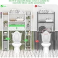 thumbnail image 4 of Over The Toilet Storage with 2 Drawers - iSunirm 11 Tier Bathroom Organizer Freestanding Space Saver Storage Rack with Adjustable Shelf & 4 Hooks for Restroom, Laundry, White, 4 of 7