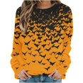 thumbnail image 5 of VKOYWKM Womens Sweatshirt Halloween Bat Graphic Sweatshirts Oversized Long Sleeve Crew Neck Pullover Vintage Halloween Sweatshirt, 5 of 6